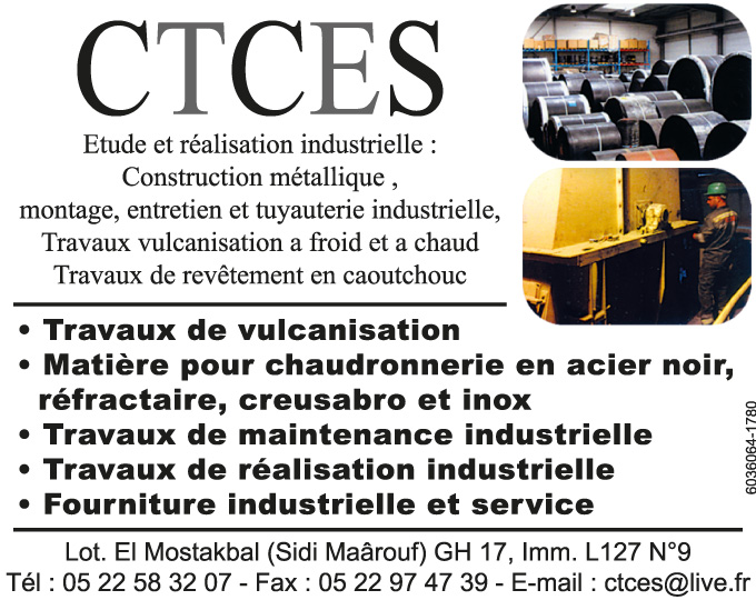 Vulcanisation du caoutchouc, travaux de maintenance et réalisation industrielle