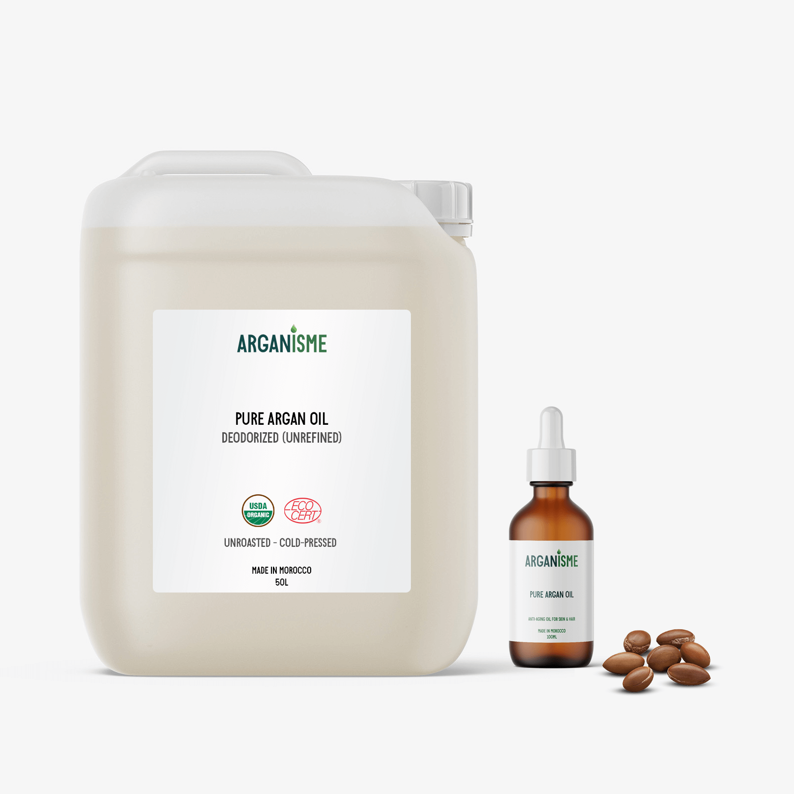 Huile d'Argan Cosmétique Bio - Vrac et Détail (Toutes Tailles)