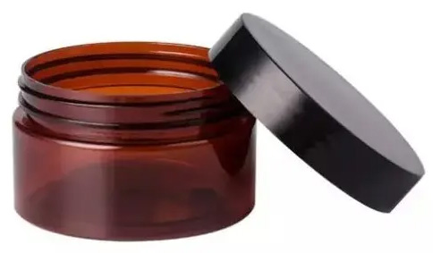 Pot en plastique marron avec couvercle noir - fatipack