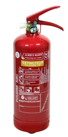 Extincteur 2 kg Poudre ABC - extincteurs alkhair