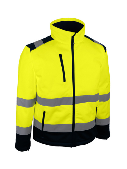 [VULCA] VESTE SOFTSHELL DE SIGNALISATION.TRIPLE COUCHE, MEMBRANE PU