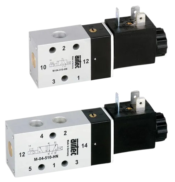 Distributeurs Pneumatique Airtec 3/2, 5/2, 5/3 voies série M-04 - hp automation